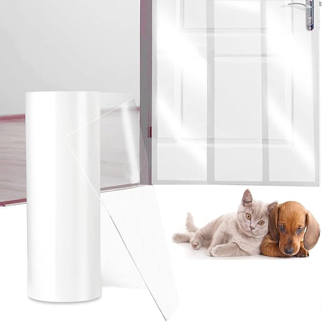 Foto 6 de 7 de CHUANGSEED Protector de Puerta de arañazos de Perro, 21 cm x 3 m, Protector Transparente de arañazos