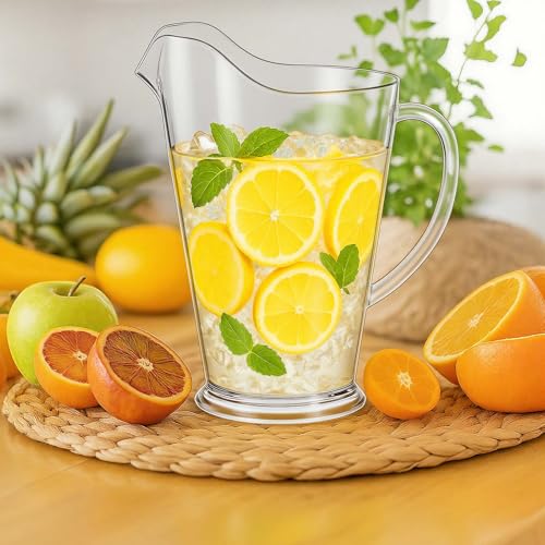 LemonRoad 18 Pcs 60oz Plastic Water Pitchers Clear Beer Pitchers for Party Restaurant, Reusable Indoor and Outdoor Water Serving Jugs for Juice Ice Tea Soda Pop Cold Drinks by LemonRoad - Image 7