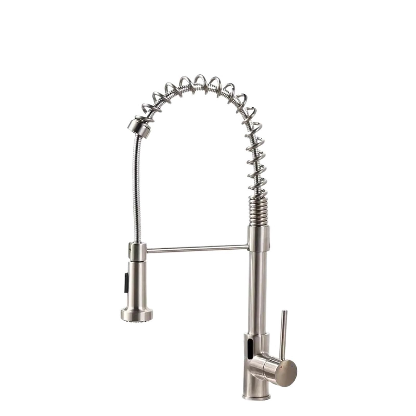 Smart Infrared Sensing Inductive Pull-Out Kitchen Sink Faucet Multifunctional Hot Cold Tap Tap Washbasin Faucets Mixer(Spring Style,G1/2)