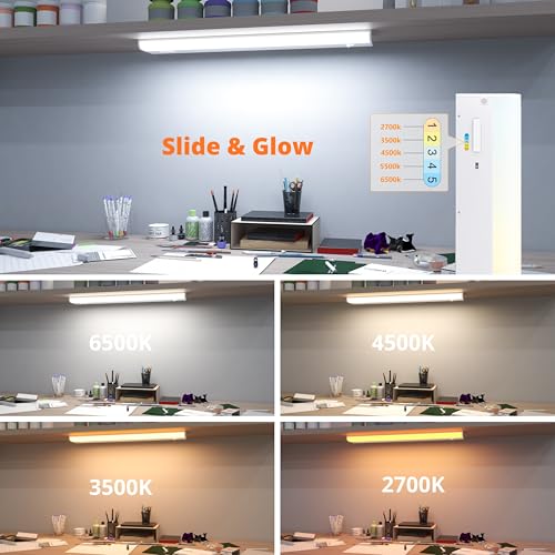 Hardwired Under Cabinet Lighting, 2700-6500K Adjustable White, Warm, Daylight or Cool White Color, Dimmable by Have Wave Sensor, Super Birght Cabinet Lights for Kitchen, Workbench (1, 12 INCH) by LAMPAOUS - Used condition - Image 7