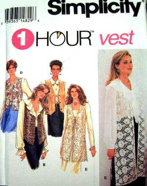 Patron Simplicity 8744 pour coudre un gilet mi-saison en une heure