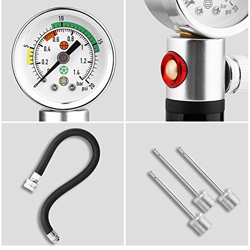 Ball Pump with Pressure Gauge, eBall Sports Ball Air Pump with