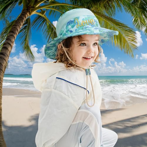 Custom Baby Sun Hat, Personalized Embroidered Name Baby Bucket Hat, Mesh Wide Brim Toddler Beach Hat for Boys Girls2