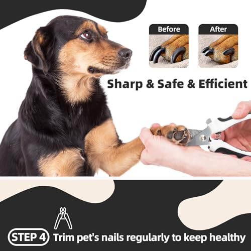 Image of Dog Brush for Shedding, 7 PCS Dog Grooming Brush Kit, Undercoat Rake, Slicker Brush, Deshedding Comb, Bath Brush, Nail Clipper for Long & Short Haired Dogs & Cats, Black