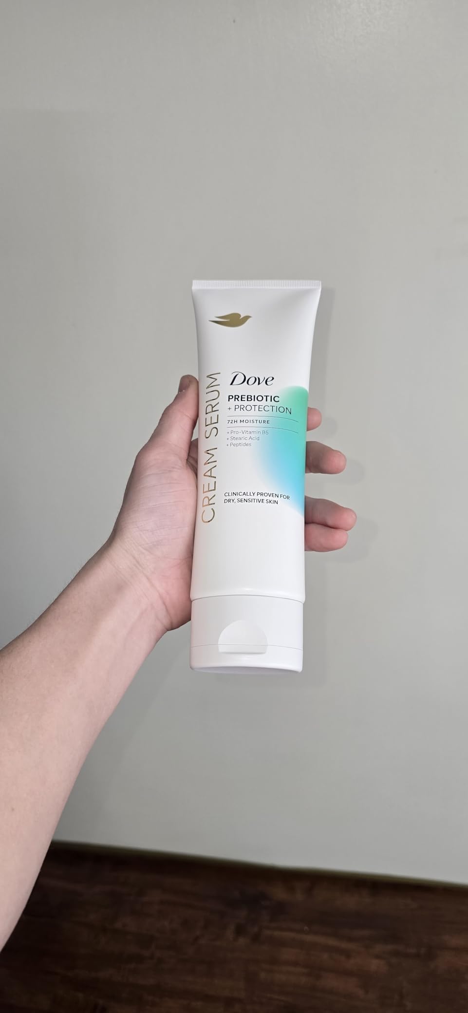 Unilever Dove Body Cream Serum Prebiotic + Protection for Dry, Sensitive Skin, with Pro-Vitamin B5, Stearic Acid and Peptides Lotion, 8 oz