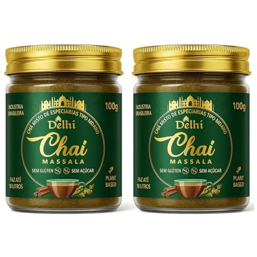 Kit 2 Chá Indiano Chai Latte Massala 100g Delhi Especiarias