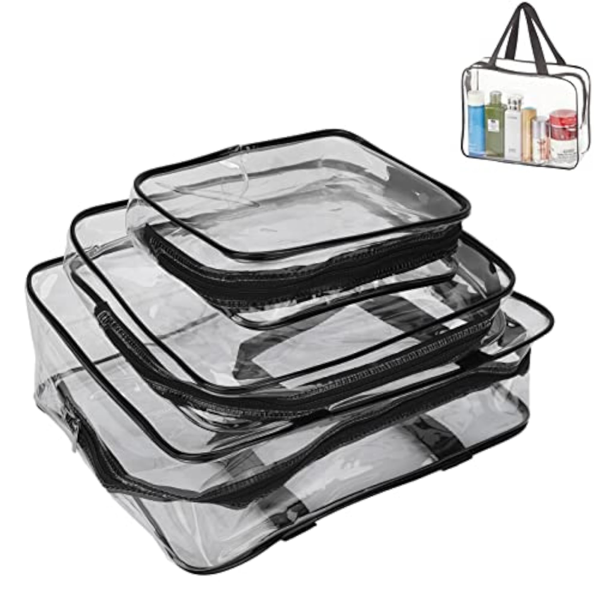 Waterproof Portable Clear Toiletry Bag for Outdoor Use