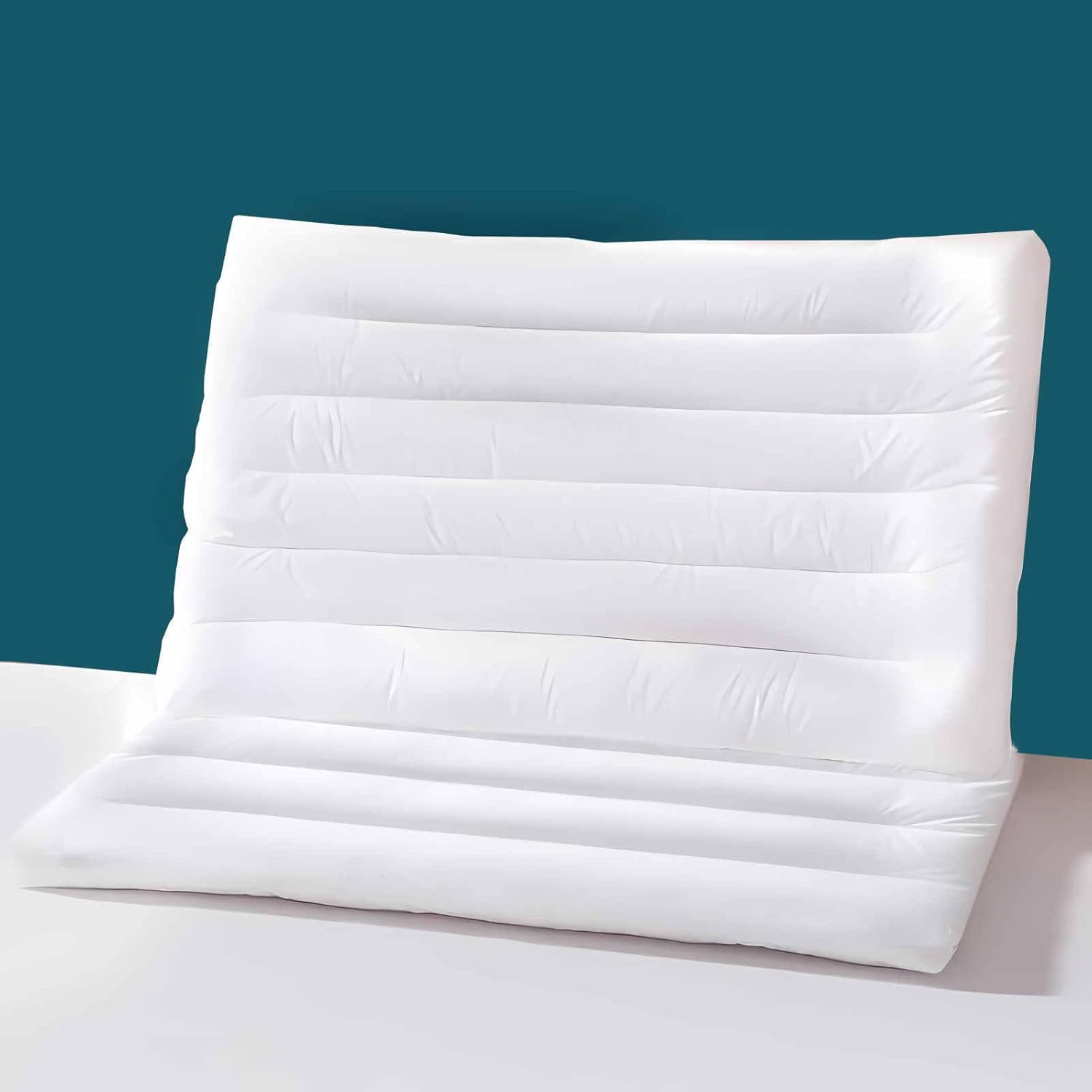 Ultra Flat Thin Pillows for Sleeping King Size Set of 2 Pack, 2-1/2" High Slim Bed Pillow for Back Stomach Sleepers Down Alternative Filling Hypoallergenic White 18x36 in