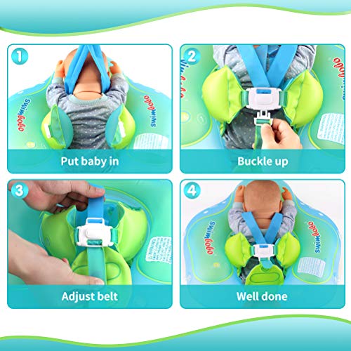 SHXKUAN Inflatable Baby Swim Float with Bottom Support Swimming Pool Accessories-Help Baby Learn to Kick and Swim (XL, Blue) - Thumbnail 4