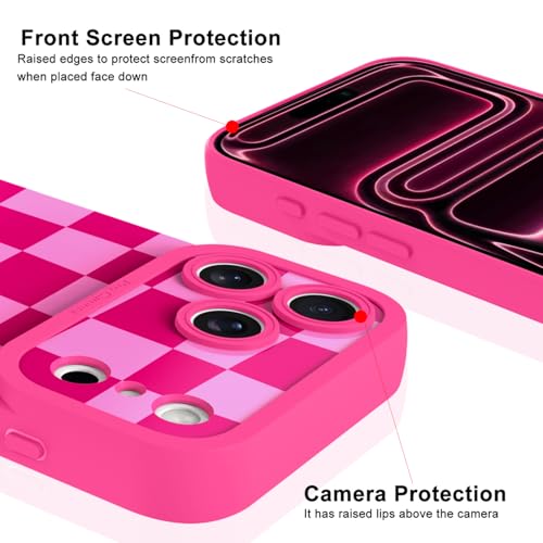 Image of ZIYE for iPhone 17 Pro Case Hot Pink Flower Pattern Phone Case