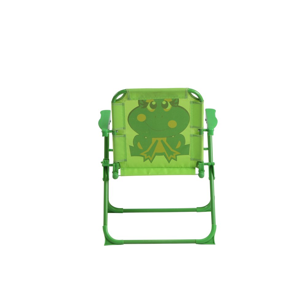 Siena Garden 672614 Froggy Set pour Enfants 2 Fauteuils Pliants + 1 Table + 1 Parasol Motif de Grenouille Acier Vert