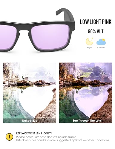 Image of BLAZERBUCK Polycarbonate Replacement Lenses for BOSE Tenor BMD0010 Sunglasses - Low Light Pink