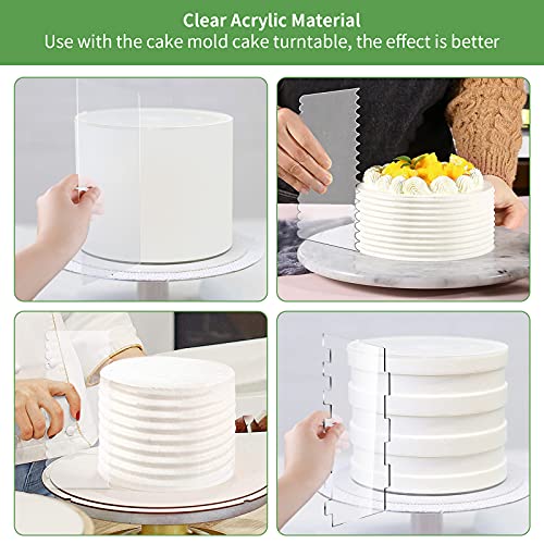 Prokitchen 6 Pack Acrylic Cake Scraper Clear Decorating Comb Set Pastry Cutter Cake Edge Smoother Scraper In 11 Patterns For Diy Different Cream Cake Bonus 4 Pieces Soft Plastic Cake Smoother Scraper #TOP6