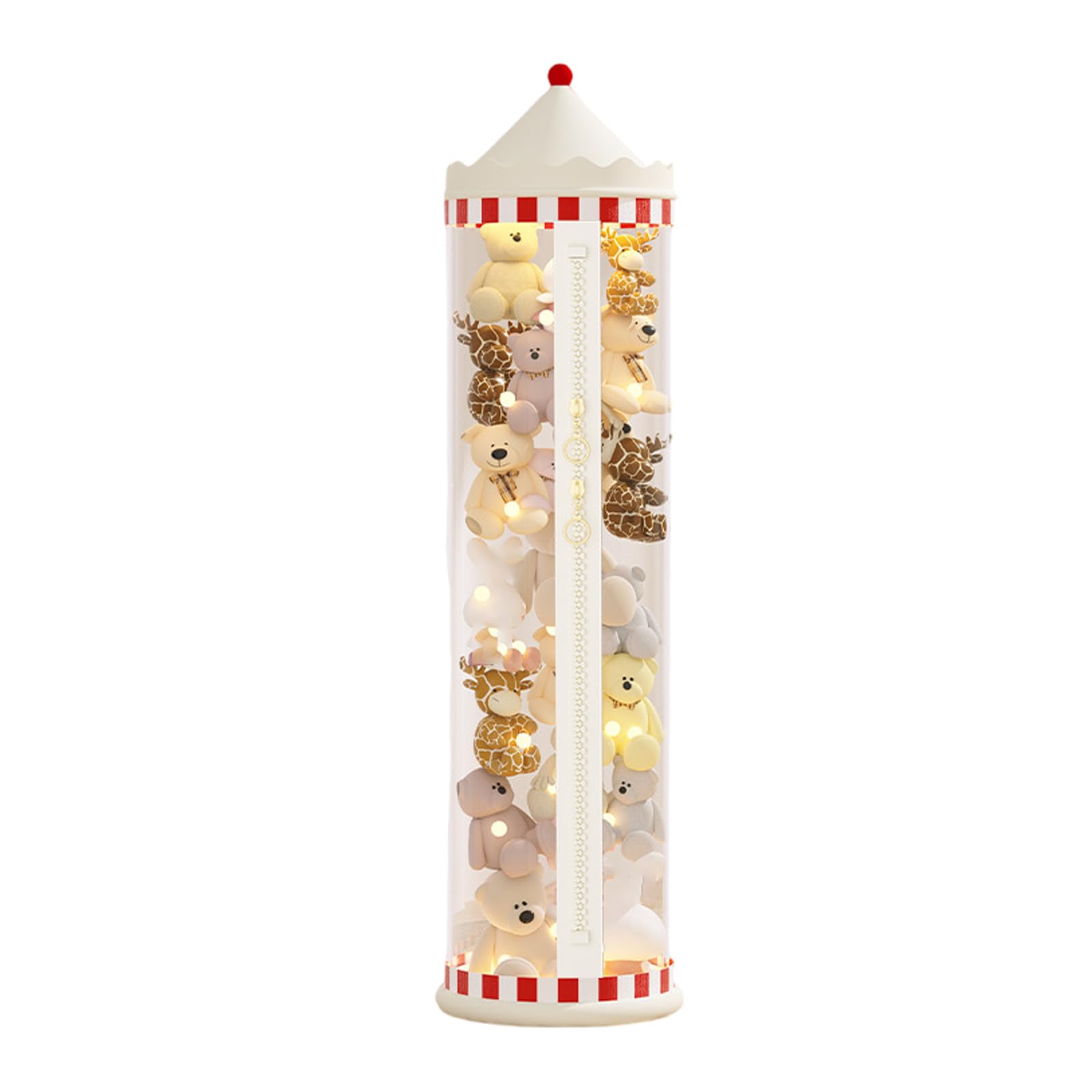 BCJMKDX Toy storage, Vertical Toy Storage Tube For Stuffed Animals,Cuddly Soft,Transparent Large Capacity(Zippers Type,165 * 27cm)