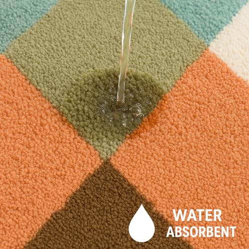 Image of Luxe Home Super Soft Canada Diamond Bath Mat Non-Slip Machine Washable Bathroom Mat for Home, Bedroom and Living Room (40x60 cm) - Pack of 1