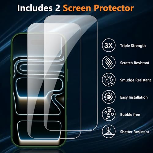 Coque iPhone 17 Pro Max givrée compatible MagSafe avec double vitre de protection