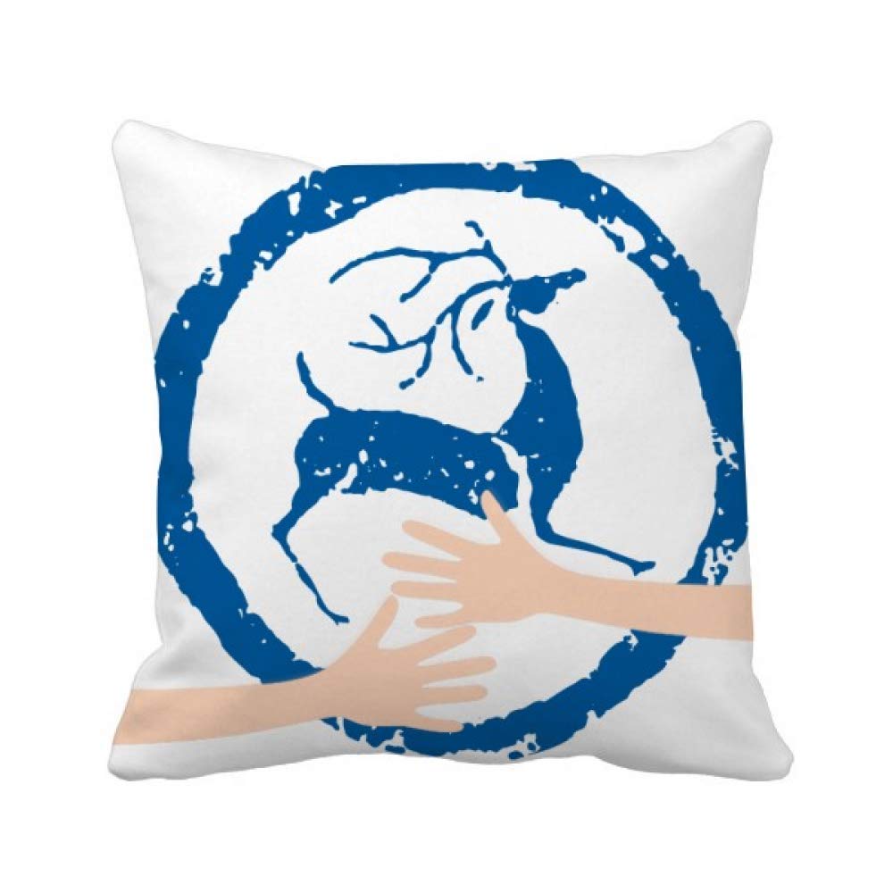 Coussin de couvrir au motif cerf cartoon bleu idéal pour le canapé du salon familial