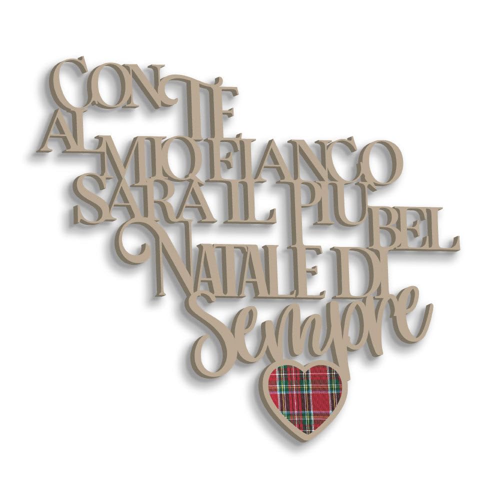 Letras de madera «La más bella Navidad de siempre» – Decoración de pared navideña para salón, cocina o dormitorio