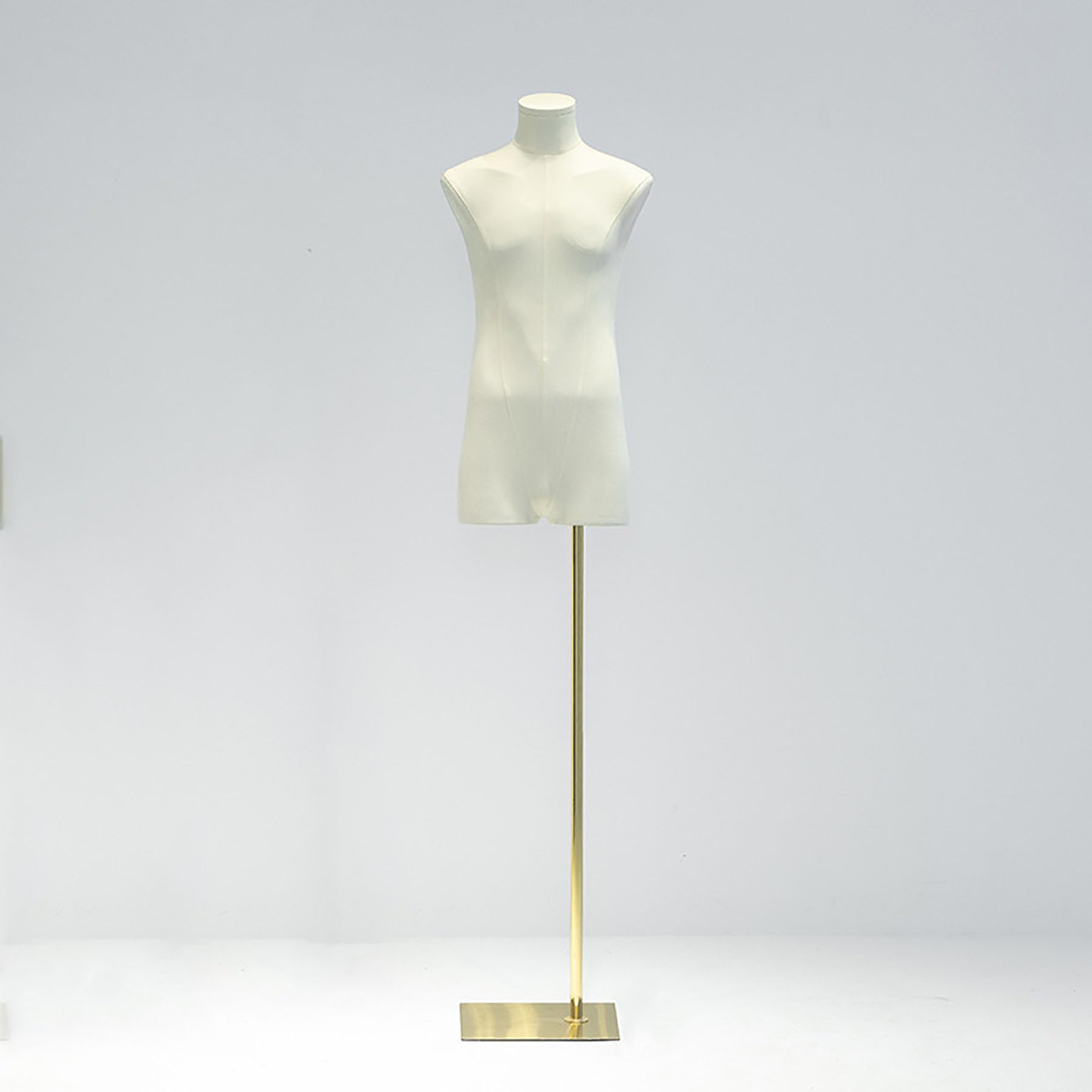 Generic Halbkörper-Mannequin-Torso männlich, Mann-Körperform mit Kopf, abnehmbare Arme, Dummy-Requisiten, Kleidungsständer, Metallbasis für Fenster, Kleid, Schmuck,Gold a1