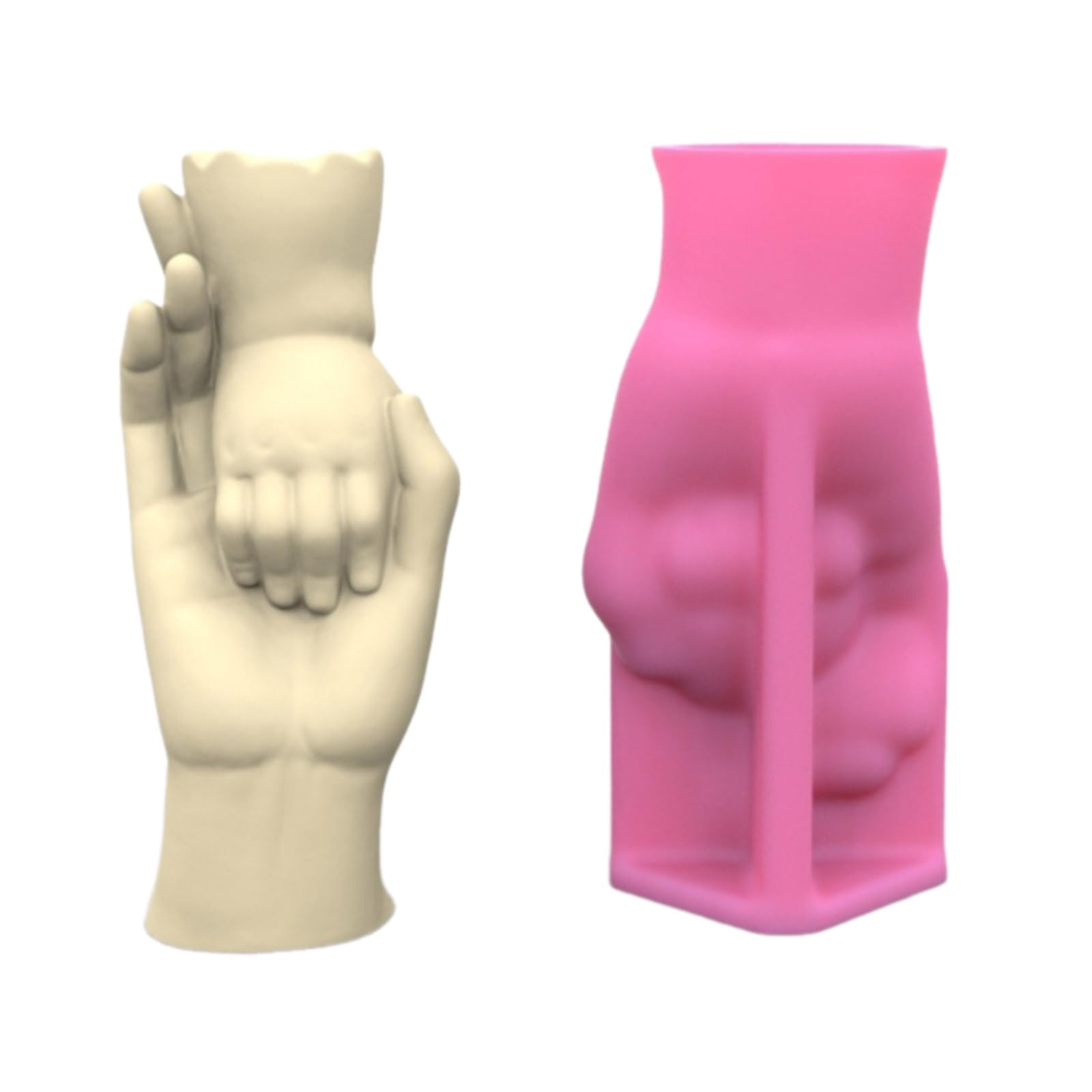 NEWFT Silicone Vase Flower Bottle Mold Hands Shape Unique Flowerpot Silicone Texture Perfect for Making Craft Vase