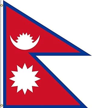 Nepal Flag 3x5FT,Heavy Duty 100D Polyester,Vivid Colors,Nepalese Flags with 2 Brass Grommets for Indoor Outdoor. 3x5