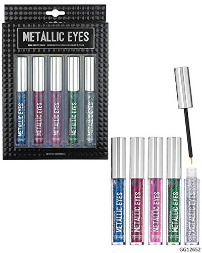 Style Essentials Metallic Eyes Peel Off Liquid Eyeliner - Set of 5 Liquid Metallic Liners