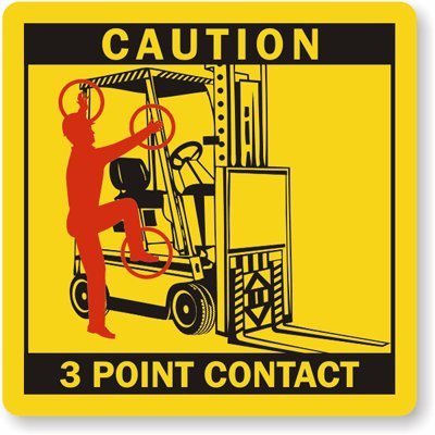 SmartSign Forklift 3 Point Contact Label | 3" x 3" 3M Engineer Grade Reflective Label, Made in USA