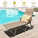 Tangkula Wicker Chaise Folding Back Adjustable Aluminum Rattan Lounger Recliner Chair W/Wheels (Mix Brown)