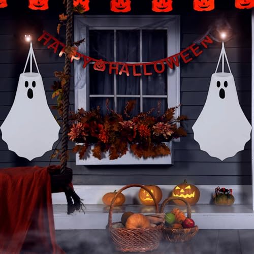WinnerWhy 6 Pcs Halloween Ghost Windsocks 27 Inch Outdoor Hanging Decor by WinnerWhy - Used condition - Image 5