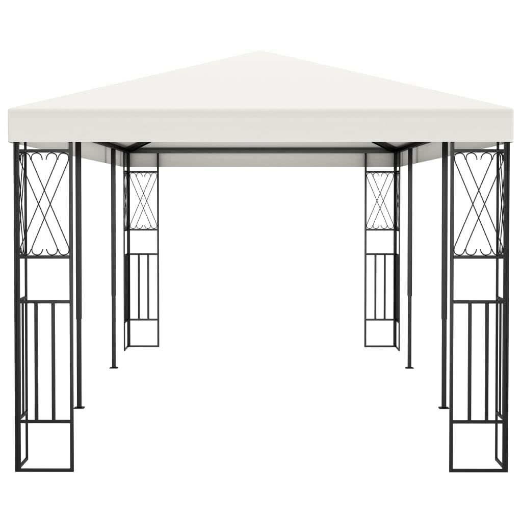 Pawilon 3 x 6 m, kremowy materiał, namiot imprezowy ze stalową ramą i dachem poliestrowym, namiot ogrodowy, namiot biesiadny, baldachim, pergola, zadaszenie na taras, imprezę i grillowanie