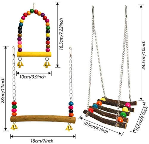 Hyamass 3 peças de brinquedos de papagaio de pássaro, pendurados, acessórios para gaiola de pássaros
