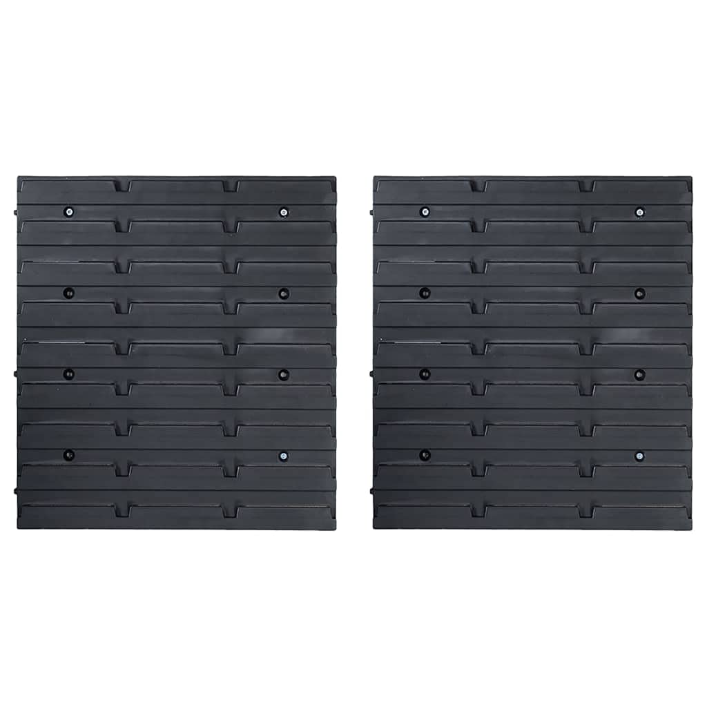 39-teiliges Aufbewahrungsbehälter-Set mit Wandplatten für Werkstatt Garage und Hobbyraum Rot Schwarz, stapelbare Kunststoffboxen mit Etiketten, Erweiterbar, einfache Montage