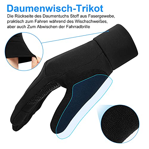 anqier Fahrradhandschuhe Herren Damen Winter Handschuhe- Touchscreen, rutschfest & warm Winddicht für Radfahren, Läuft, Skifahren, Autofahren
