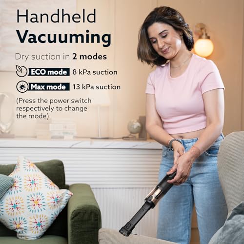 Image of AGARO Royal Mini Hand Held Vacuum Cleaner, Portable Car Vacuum, 13 kPa Powerful Suction Vacuum Cleaner, Low Noise, Rechargeable, Mini Hand Held Vacuum for Car Home Pet Office