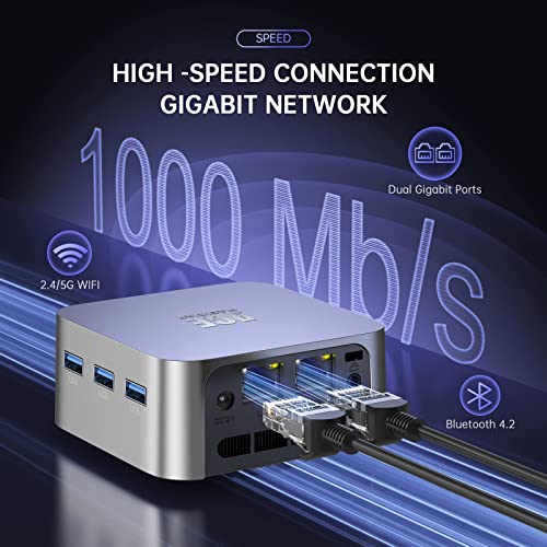 Acemagician Mini Pc Computer Windows 11Pro, Intel 12Th Gen N95 (Up To 3.4Ghz) 8Gb Lpddr5 256Gb M.2 Ssd Desktop Computers， Micro Pc Support 4K Uhd, Dual Gigabit Ethernet,3 Hdmi,2.4G/5G Wifi, Bt4.2 #TOP2