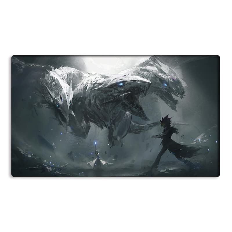 Mlikemat Playmat Blue Eyes Ultimate Dragon TCG CCG Trading Card Play Mat without Zones + Free Bag (ZD014-649-K-No Zones)