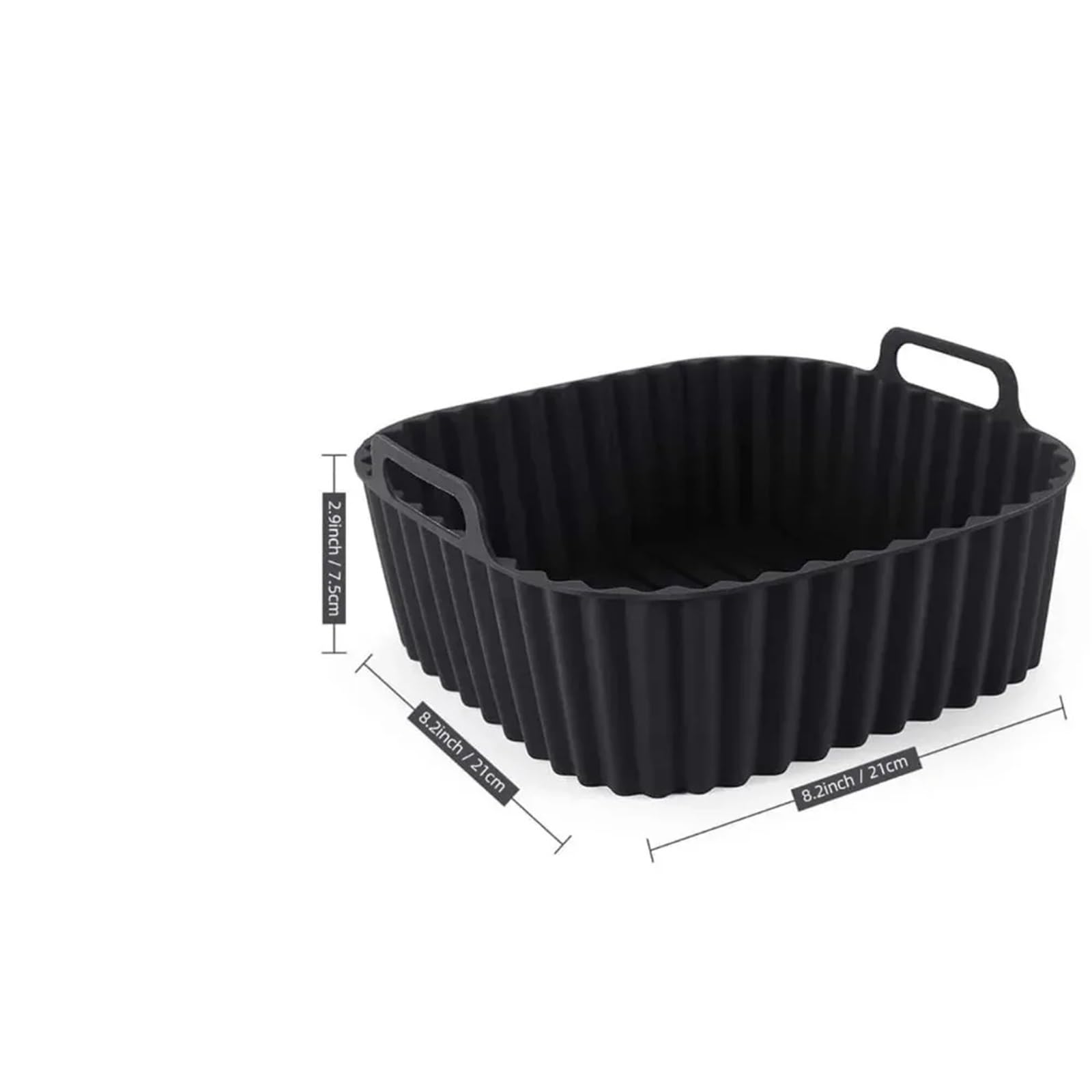 Wiederverwendbare, quadratische, antihaftbeschichtete Silikon-Luftfritteusen-Einlagen, Korbmatte, passend for Backzubehör for Backöfen und Mikrowellen von 4–7 QT