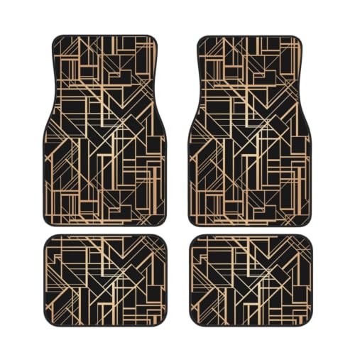 Alfombrillas para coche de neopreno estilo art déco con patrón geométrico bidireccional selecto