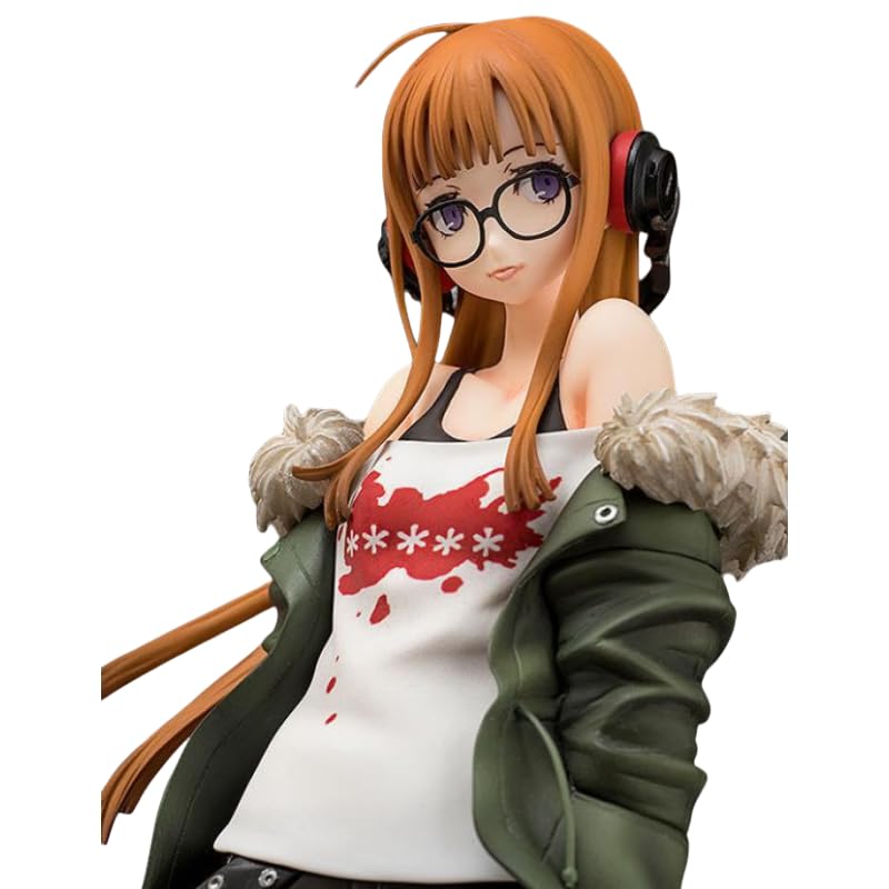 REOZIGN Figura Futaba Sakura, Gafas de pie, Figuras de anime Futaba Sakura 21 Cm, Estatuas de PVC Decoración de personajes de juego, Regalo
