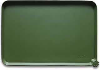 Hoki Found Silicone Pet Food Mat - High-Lip Waterproof Placemat for Dog Cat Bowls, Non-Slip, Easy Clean - Dark Olive