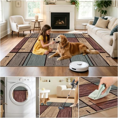 Tapis de sol d’intérieur et d’extérieur lavable géométrique 200x280 - 8