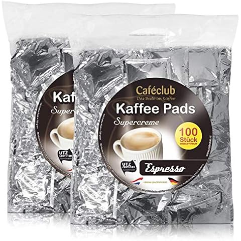2x Cafeclub Espresso Kaffeepads Megabeutel je 100 stk. dunkle Röstung einzeln verpackt Cover