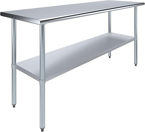 Vista 294 de AmGood Mesa de trabajo de acero inoxidable de 18 pulgadas x 36 pulgadas Mesa de preparación de alimentos de cocina de metal NSF