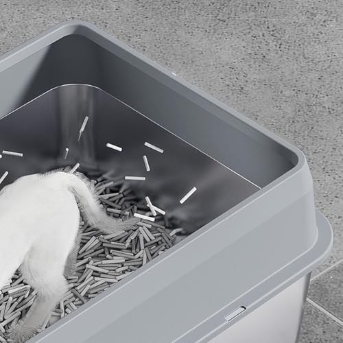 Caja sanitaria de acero inoxidable para gatos extra grande miniatura 4