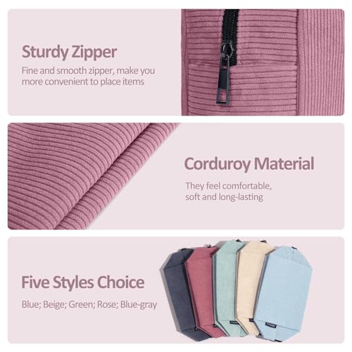 MAANGE Kleine Kosmetiktaschen Reise Make up Tasche Cord Schminktasche für Handtasche Tragbare Vielseitige Schminktasche Reißverschlusstasche Für Frauen (rot)