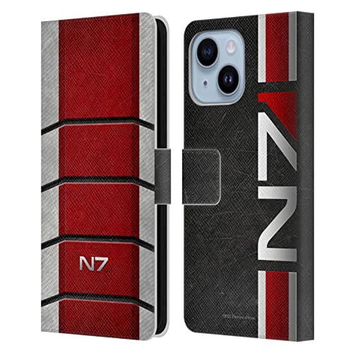 Housse N7 Mass Effect iPhone 14 Plus étui cuir à rabat anti-choc