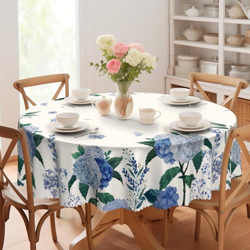 Eikione Round Tablecloth 70inch Floral Table Cloth, Colorful Tablecloths Polyester Waterproof Stain Wrinkle Free, Table Cover for Home Kitchen Dining Party Patio Decor - Image 8