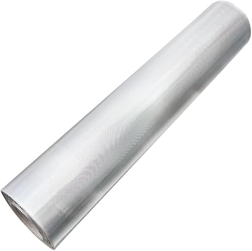 Miniatura 3 de JINR - Hojas de piel sintética color gris perla brillante, 12 x 53 pulgadas, rollo holográfico de tela de poliuretano metálico para manualidades,