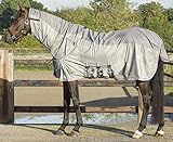Abnehmbarem Hals QHP Fliegendecke Combo mit Hals Check 3 Bauchgurte Frontverschuss Gehfalten (165 cm, Grau)