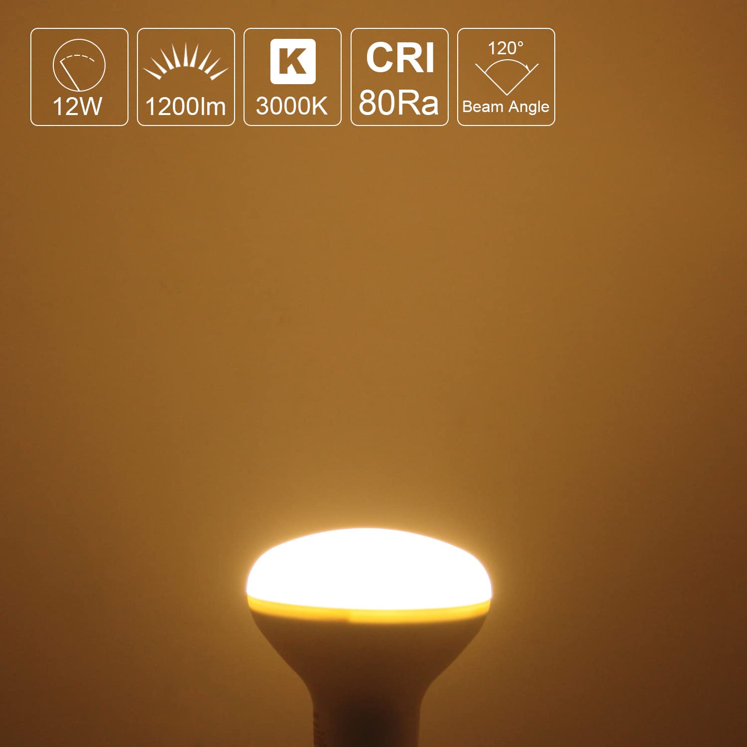 LED-Reflektor R80 E27 12W Warmweiß 3000K,1100LM mit 110° Abstrahlwinkel,Ersatz Halogenstrahler E27 100W,AC 230V,R80 LED Reflektorlampen für Deckenstrahler,Nicht Dimmbar,6er-Set